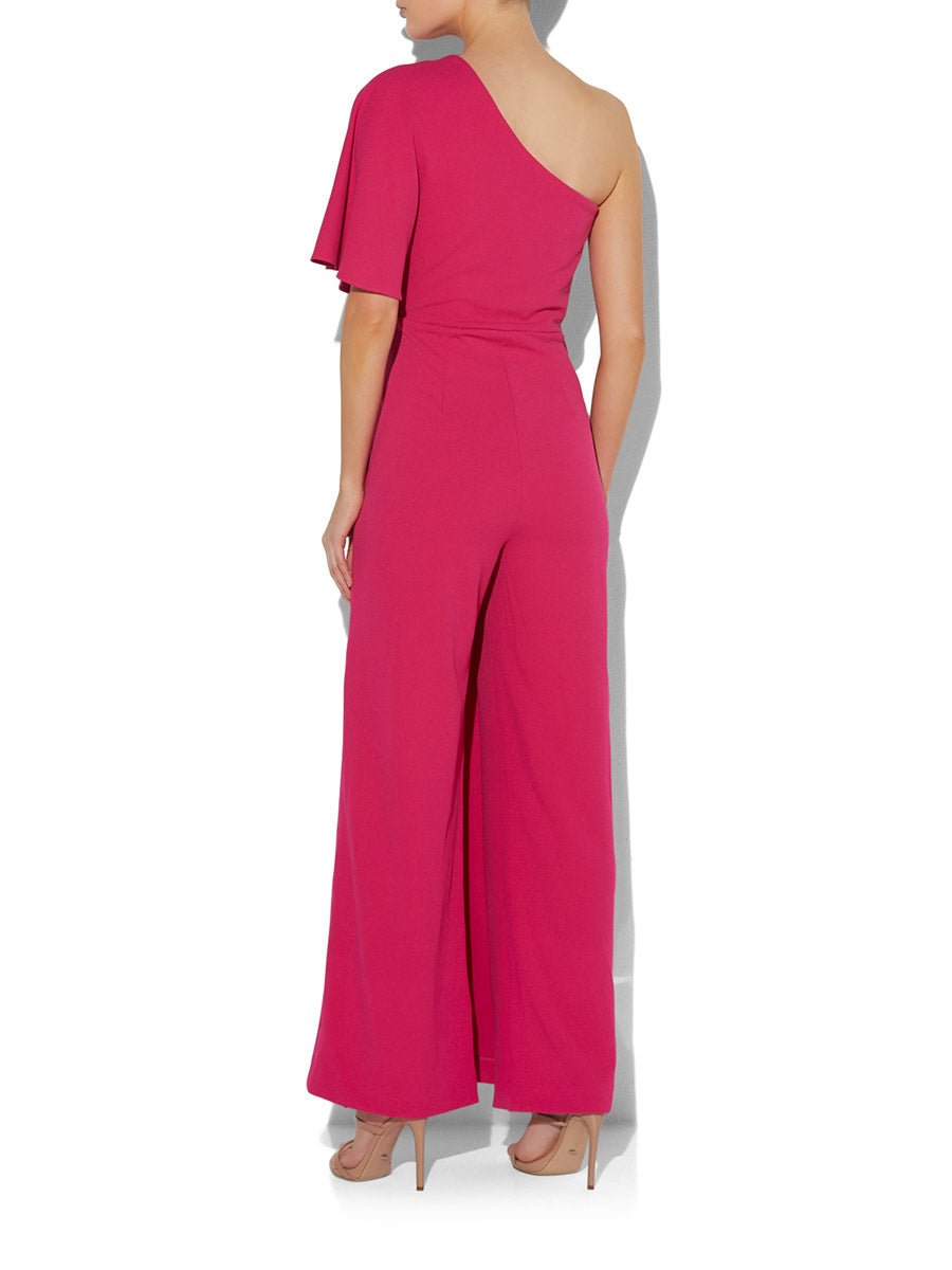 Harper Hot Pink One Shoulder Jumpsuit by Montique