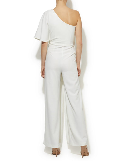 Harper Ivory One Shoulder Jumpsuit by Montique