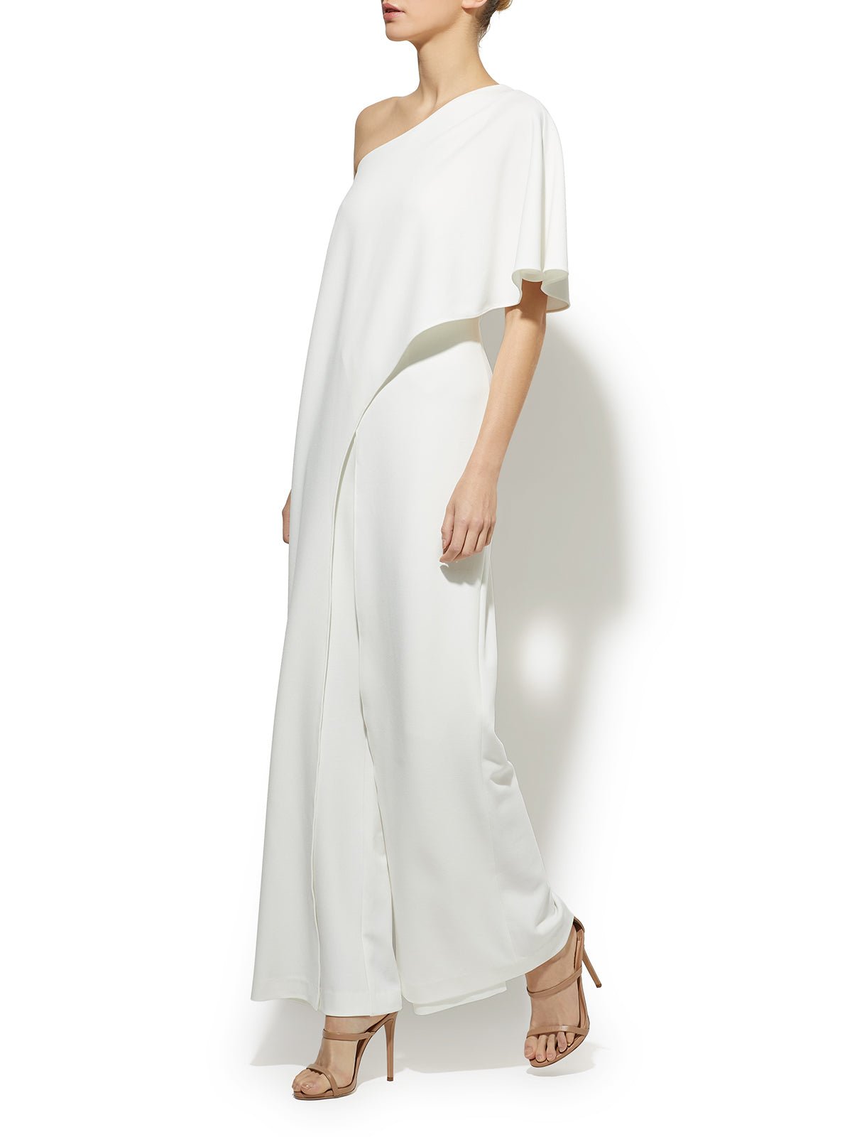 Harper Ivory One Shoulder Jumpsuit by Montique