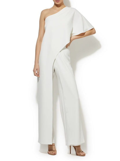 Harper Ivory One Shoulder Jumpsuit by Montique