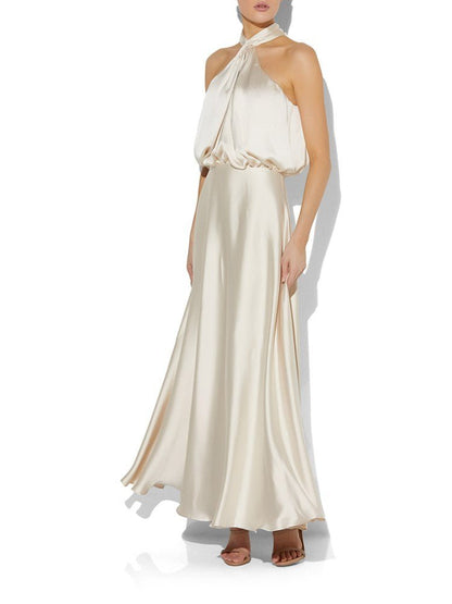 India Champagne Halter Gown by Montique