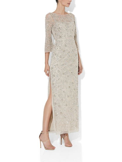 Juliette Mink Hand Beaded Gown by Montique