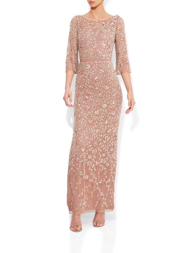 Juliette Rose Gold Hand Beaded Gown by Montique