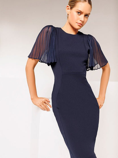 Layne Navy Crepe Dress by Montique