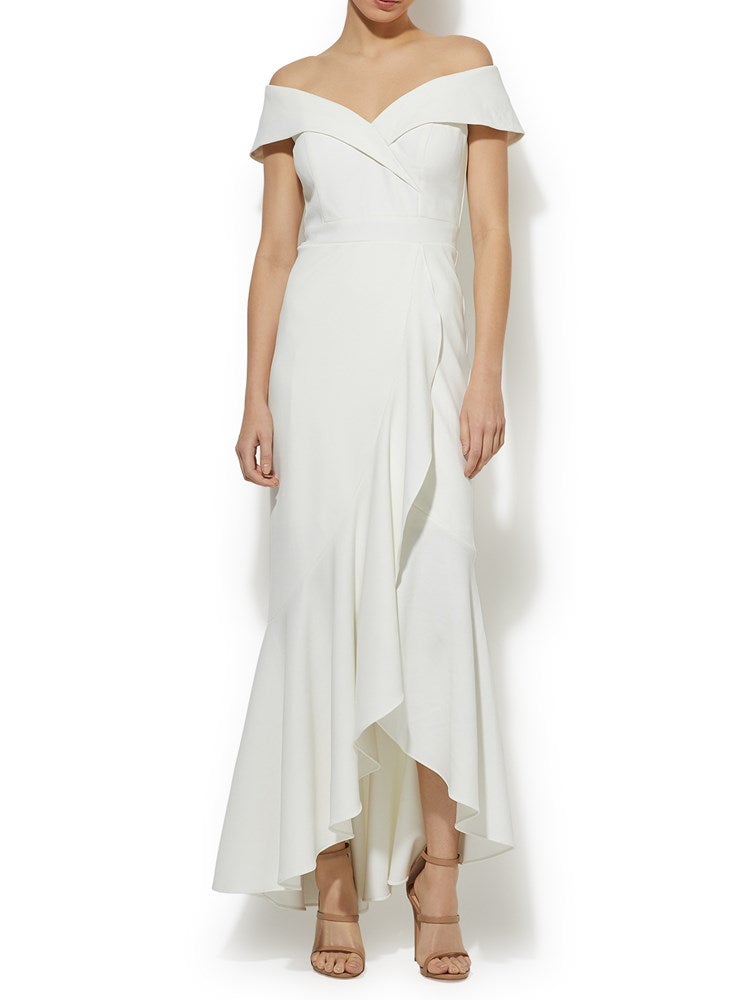 Lola Ivory Stretch Crepe Gown by Montique