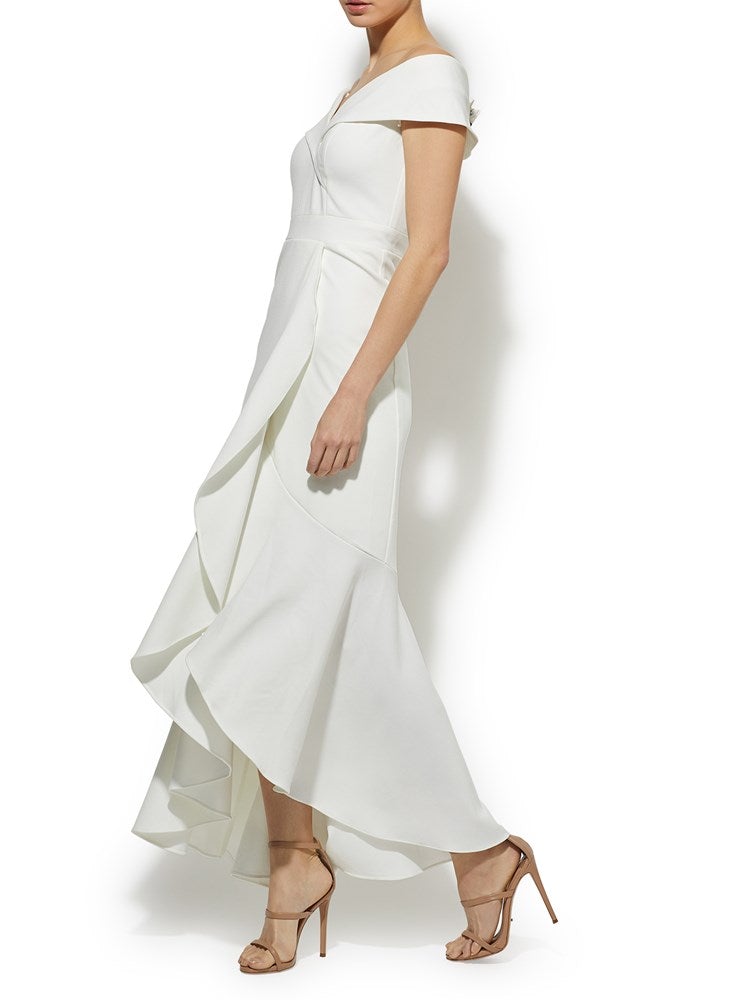 Lola Ivory Stretch Crepe Gown by Montique