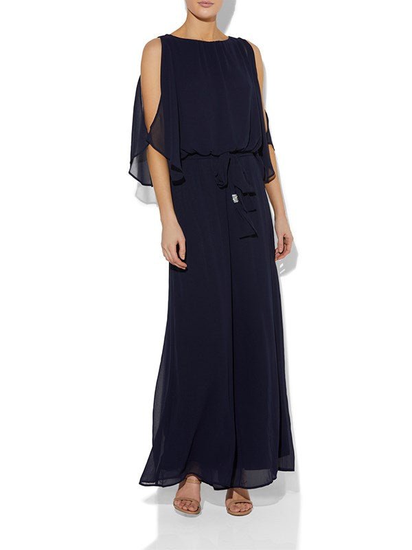 Lucien Navy Chiffon Jumpsuit by Montique