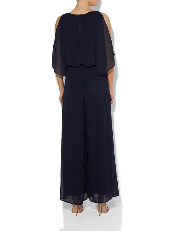 Lucien Navy Chiffon Jumpsuit by Montique