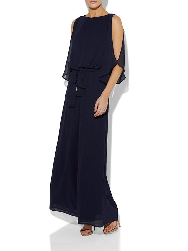 Lucien Navy Chiffon Jumpsuit by Montique