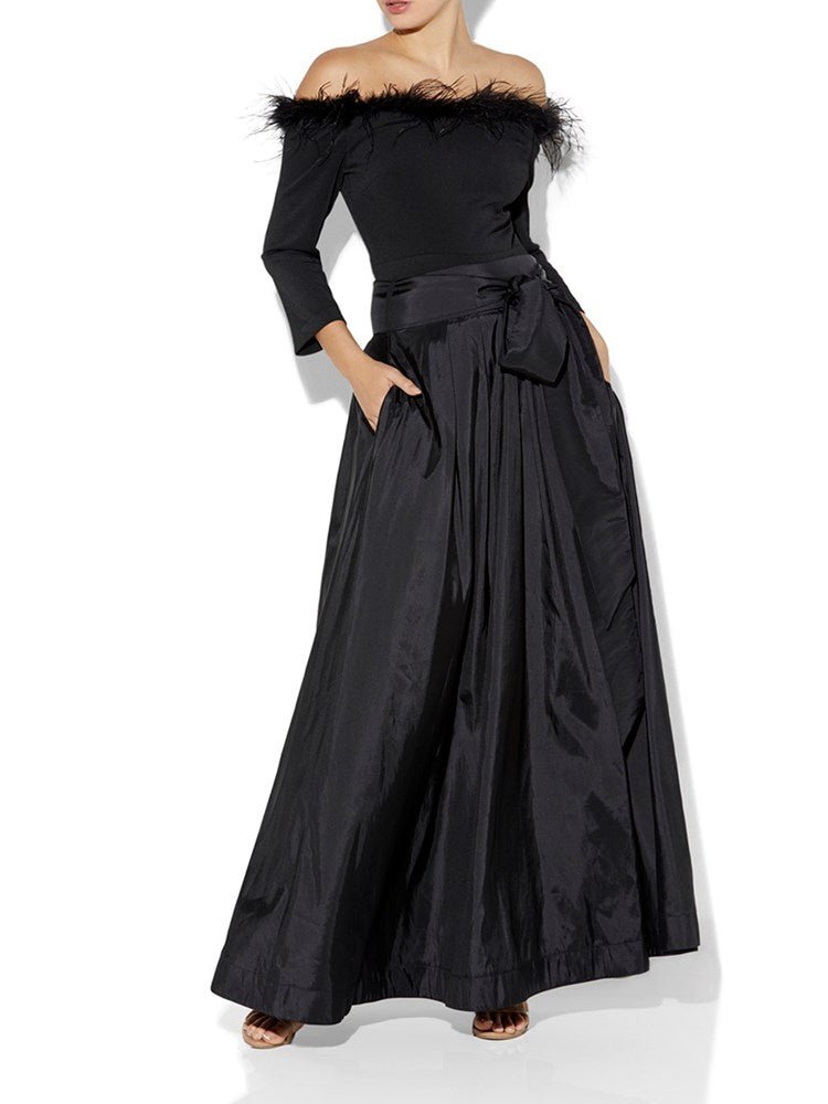 Lux Black Taffeta Skirt by Montique