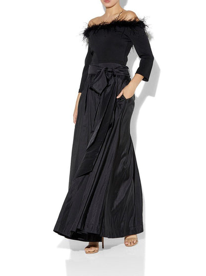 Lux Black Taffeta Skirt by Montique