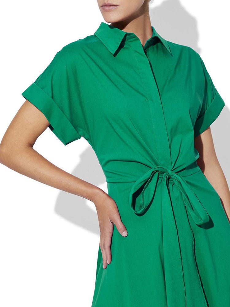 Maddox Kelly Green Shirt Dress by Montique