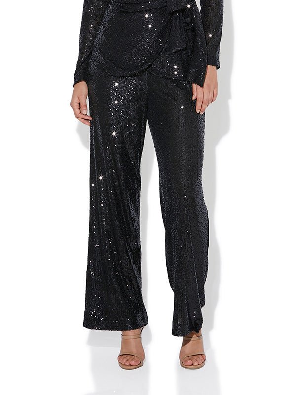 Minxy Black Sequin Pants by Montique