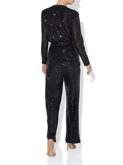 Minxy Black Sequin Pants by Montique