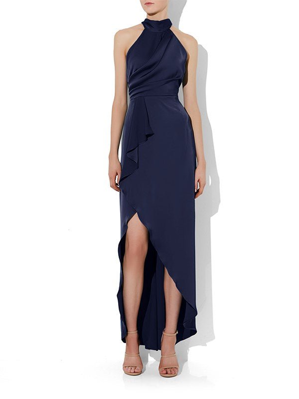 Nadine Navy Halter Gown by Montique