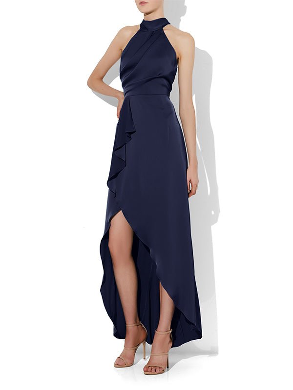 Nadine Navy Halter Gown by Montique