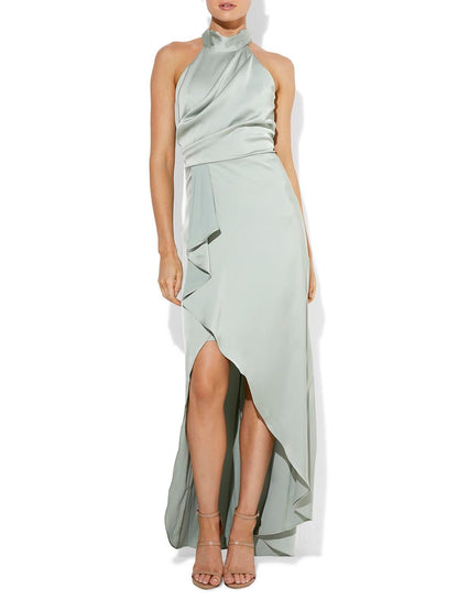 Nadine Sage Halter Gown by Montique