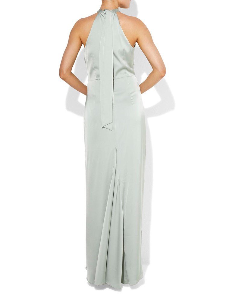 Nadine Sage Halter Gown by Montique