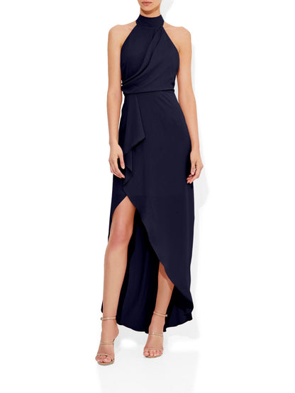 Natalia Navy Halter Gown by Montique