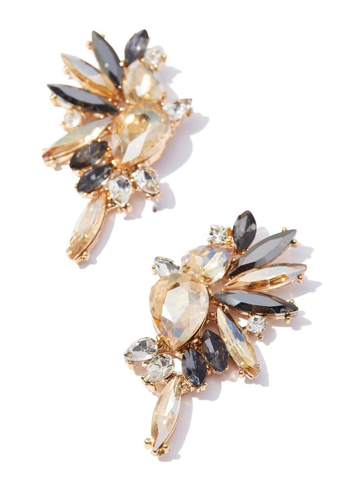 Noa Gold & Smoke Earrings by Montique