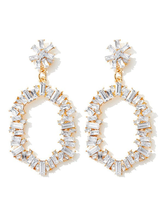 Nola Crystal Gold Earrings by Montique