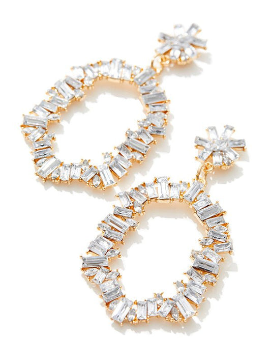Nola Crystal Gold Earrings by Montique
