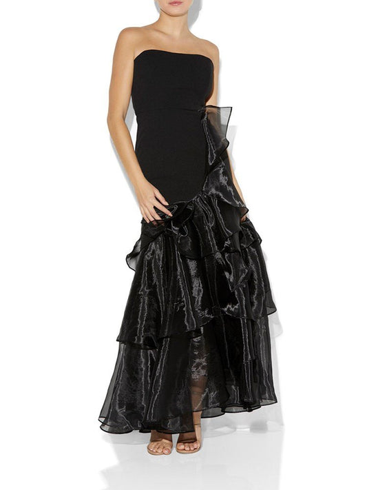 Octavia Strapless Ruffle Gown by Montique