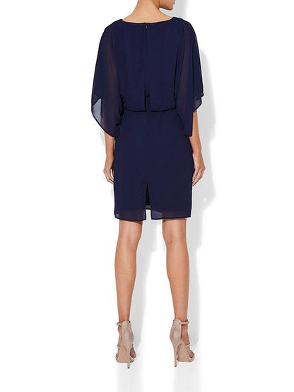 Roma Navy Chiffon Dress by Montique