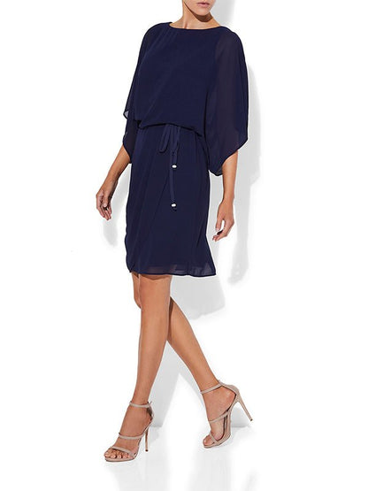 Roma Navy Chiffon Dress by Montique