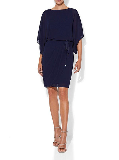 Roma Navy Chiffon Dress by Montique