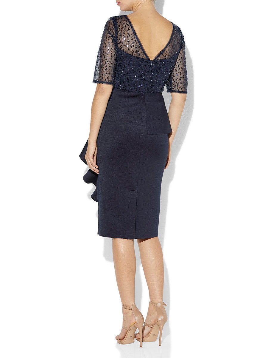 Roman Navy Sequin Dress by Montique