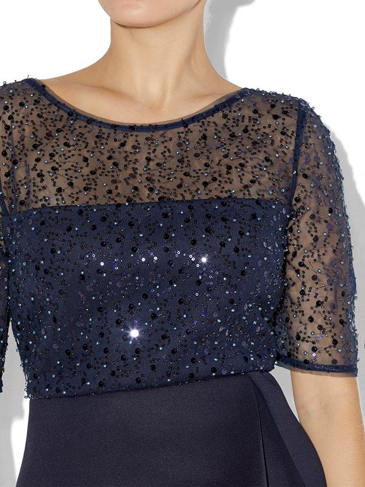 Roman Navy Sequin Dress by Montique