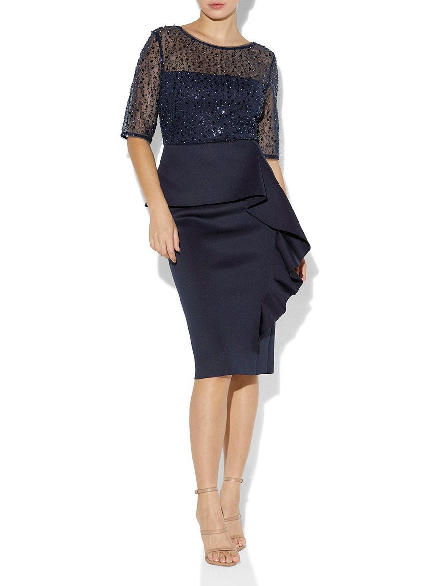 Roman Navy Sequin Dress by Montique