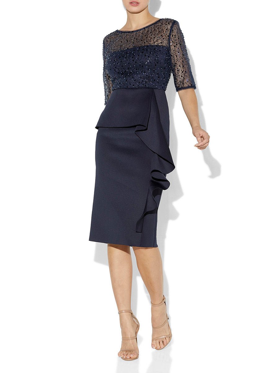 Roman Navy Sequin Dress by Montique