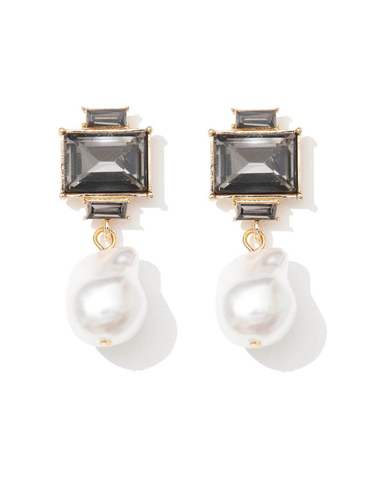 Serena Gold & Smoke Earrings by Montique