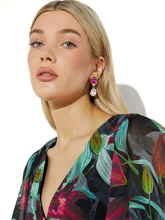 Serena Pink Earrings by Montique