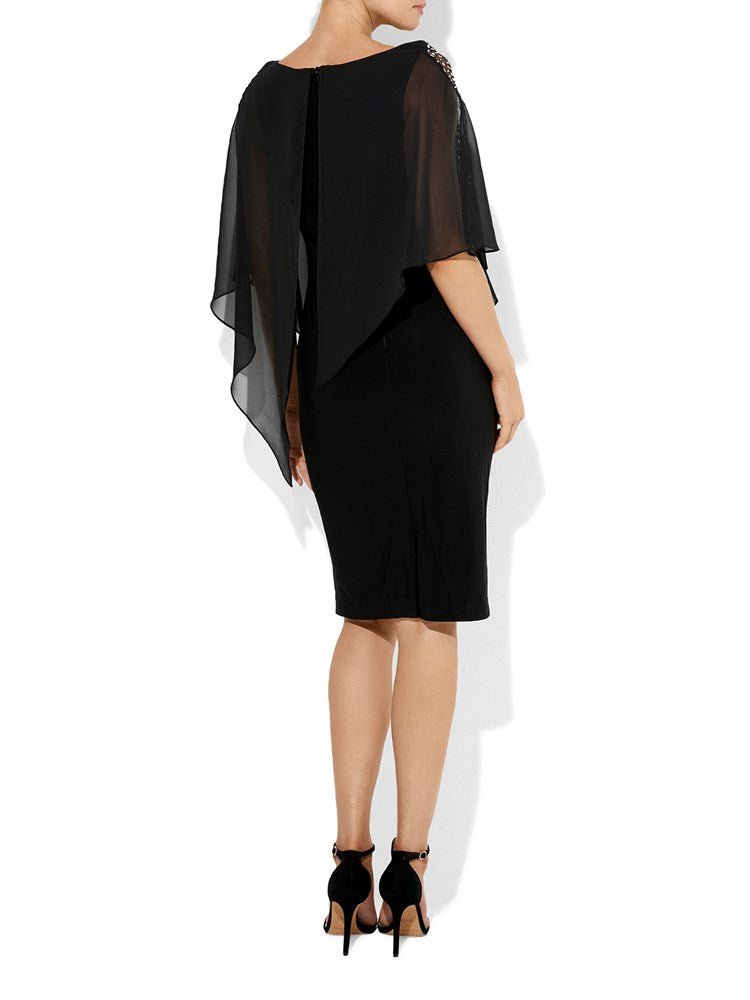 Shannon Black Chiffon Overlay Dress by Montique