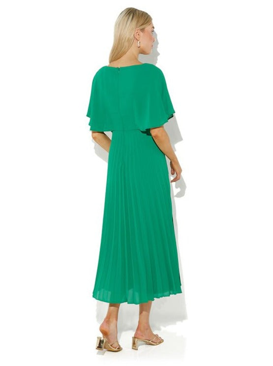 Solana Emerald Pleated Dress by Montique