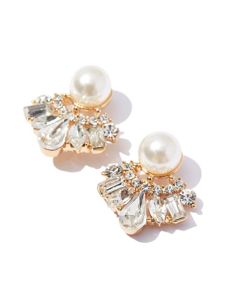Sophia Crystal & Pearl Earrings by Montique