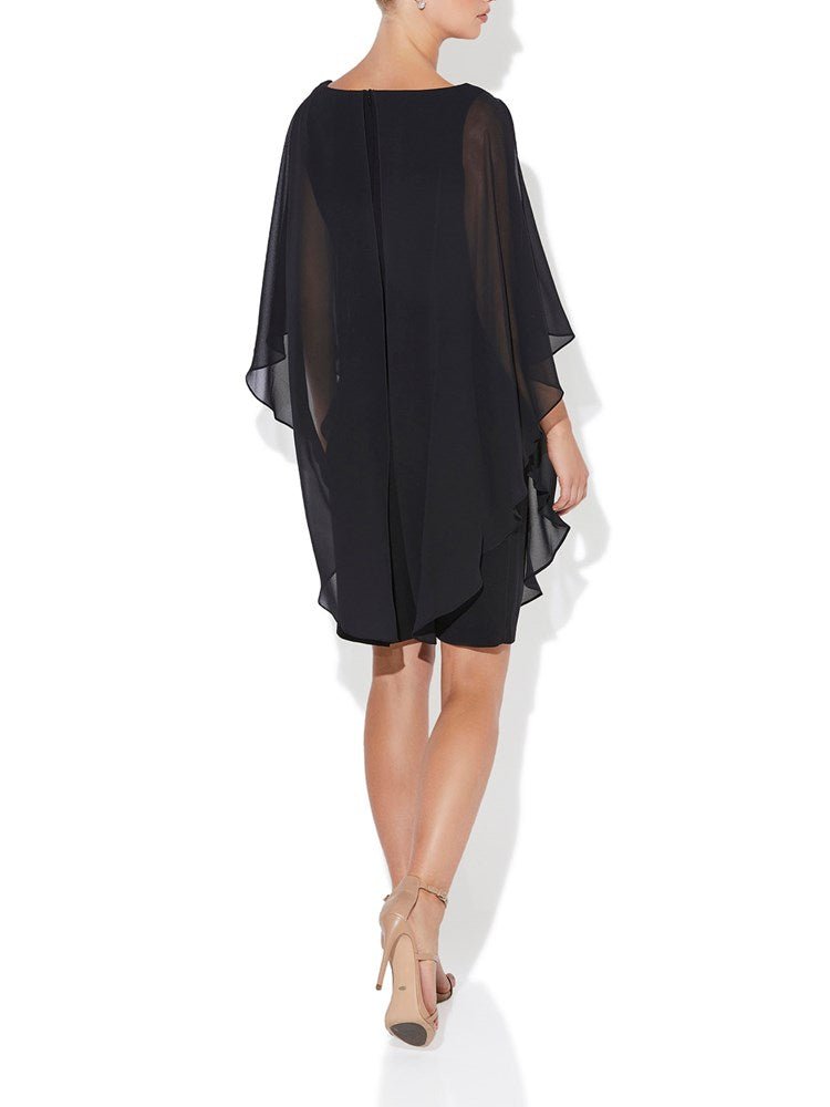 Trixie Black Chiffon Dress by Montique