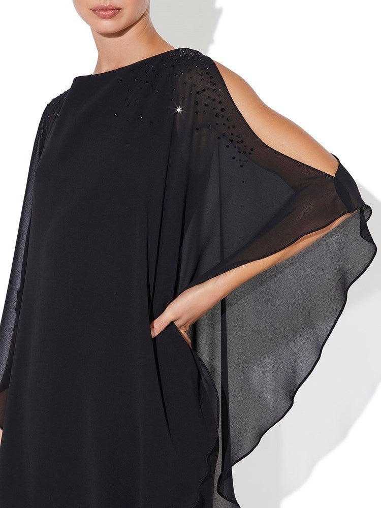 Trixie Black Chiffon Dress by Montique
