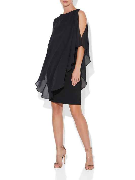 Trixie Black Chiffon Dress by Montique