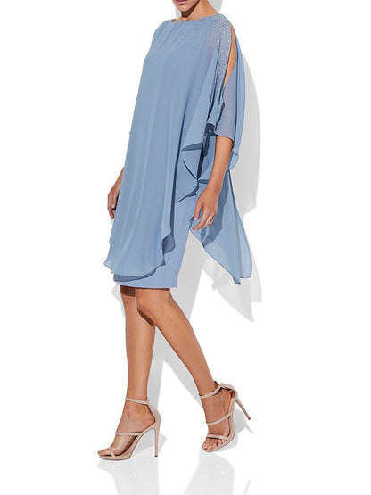 Trixie Sky Blue Chiffon Dress by Montique