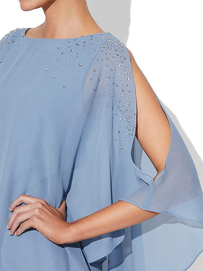 Trixie Sky Blue Chiffon Dress by Montique
