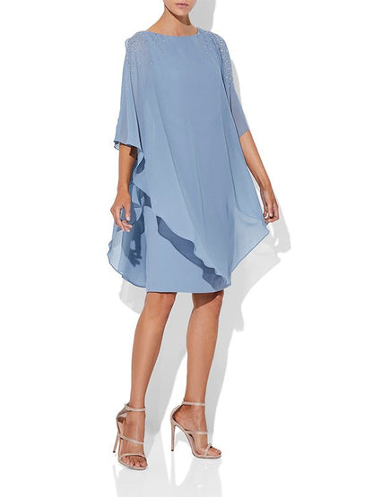 Trixie Sky Blue Chiffon Dress by Montique