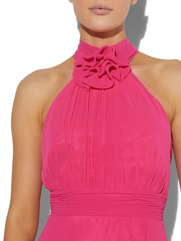 Valencia Hot Pink Halter Gown by Montique