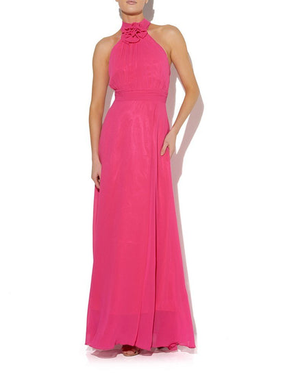 Valencia Hot Pink Halter Gown by Montique