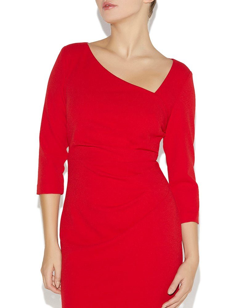 Venice Red Crepe Dress by Montique