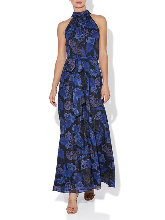 Victoria Navy Printed Gown by Montique
