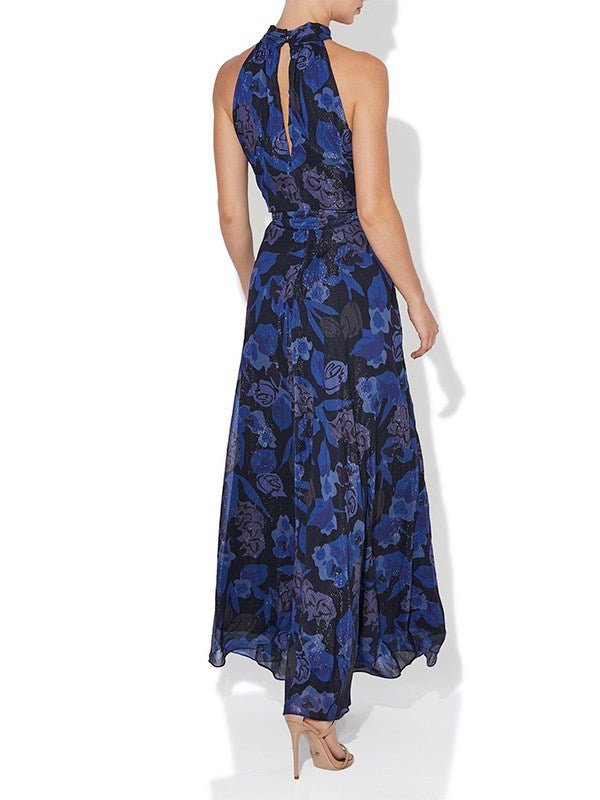 Victoria Navy Printed Gown by Montique